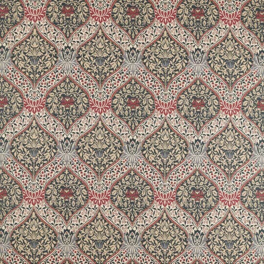 Tkanina tapicerska w ornament roślinny Morris & Co. X The Huntington Norbury Weave 237654 The Unfinished Works Fabrics