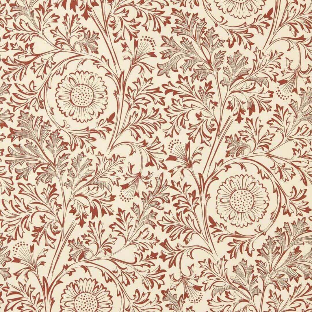 Tapeta kwiaty i liście rumianku Morris & Co. x The Huntington Chamomile 217587 The Unfinished Works
