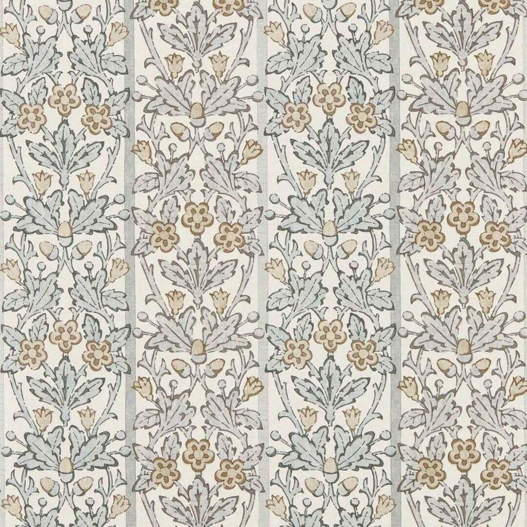 Tapeta roślinna z żołędziami i kwiatami Morris & Co. x The Huntington Oak & Blossom 217591 The Unfinished Works