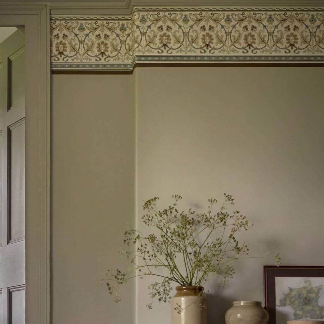 Border w stylu vintage z ornamentem Morris & Co. x The Huntington Ornamental Frieze 217612 The Unfinished Works