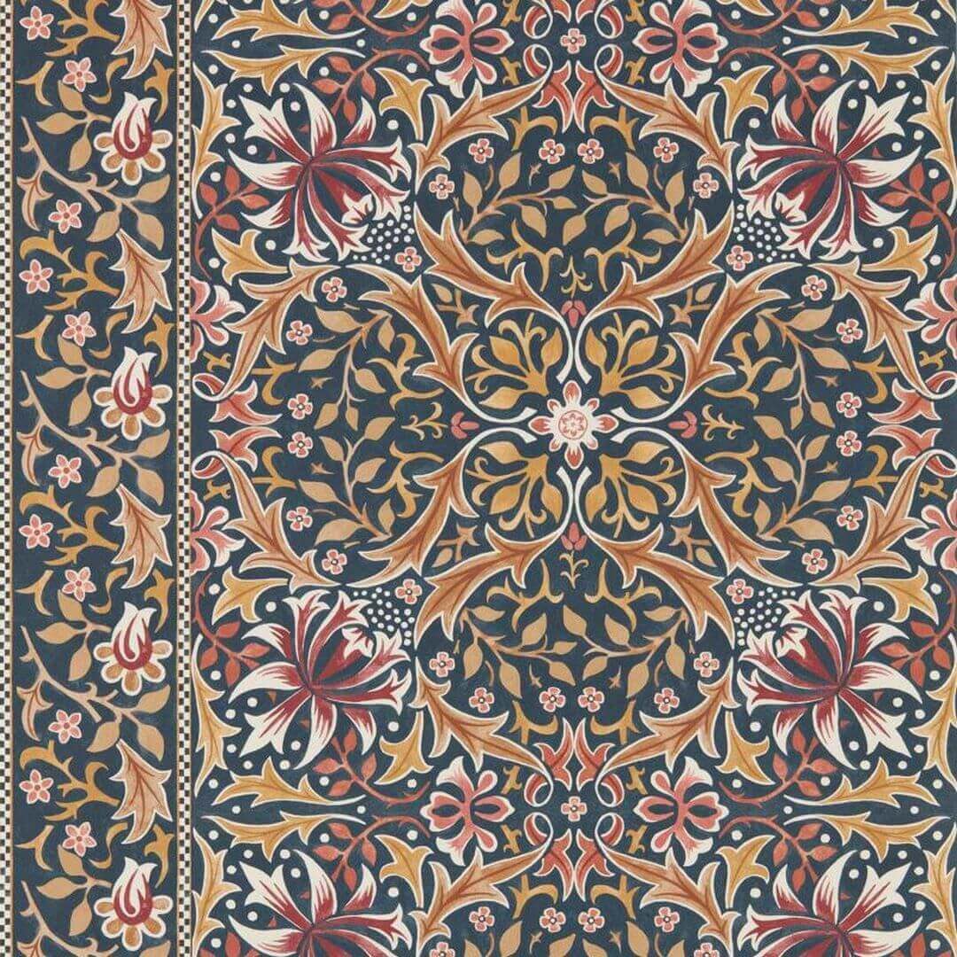 Tapeta w stylu angielskim z motywem kwiatowym Morris & Co. x The Huntington Walthamstow 217601 The Unfinished Works