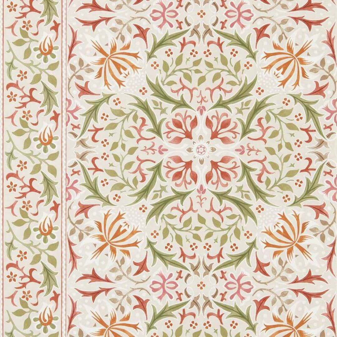 Tapeta w stylu angielskim z motywem kwiatowym Morris & Co. x The Huntington Walthamstow 217602 The Unfinished Works