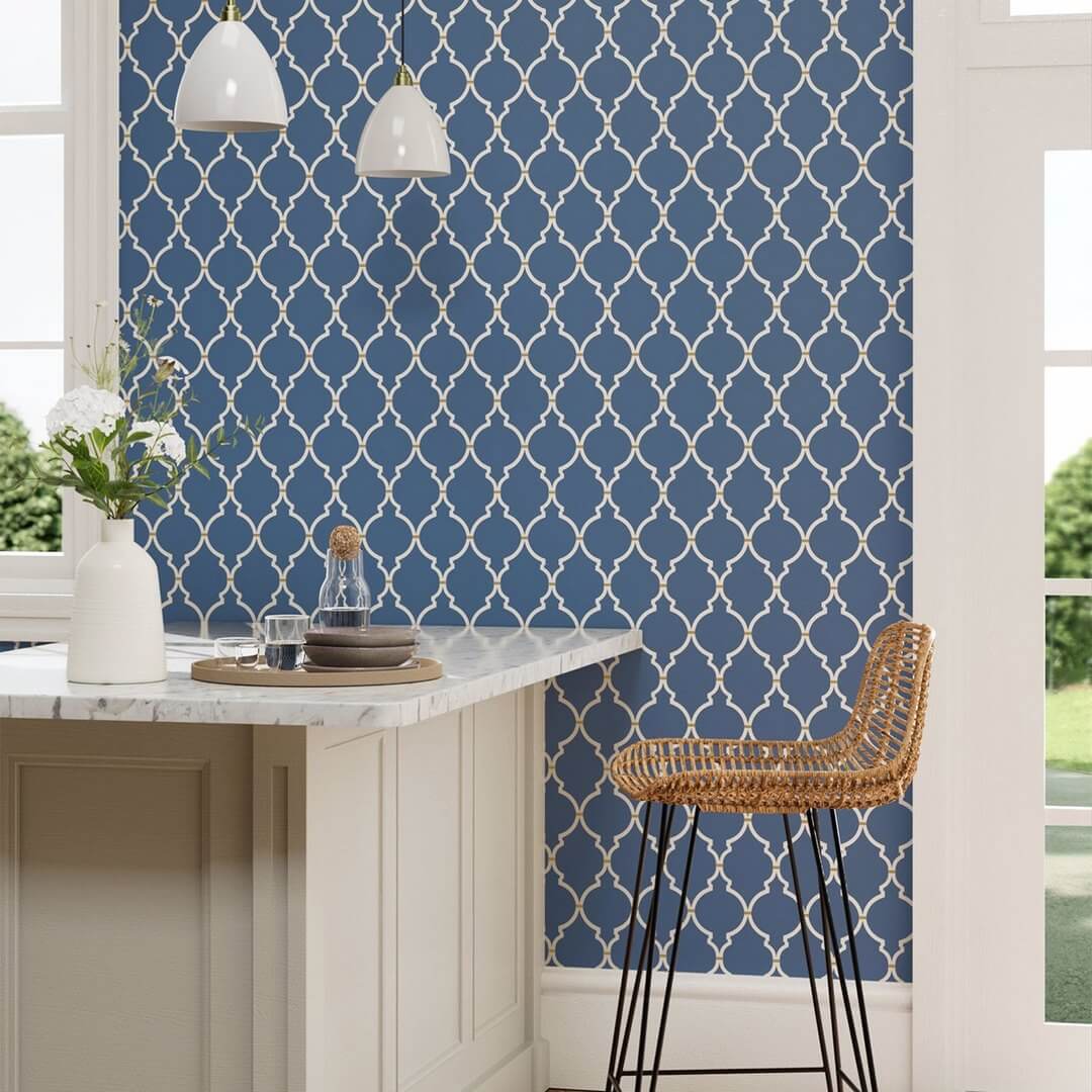 Tapeta elegancka kratownica Sanderson 216338 Empire Trellis Curios