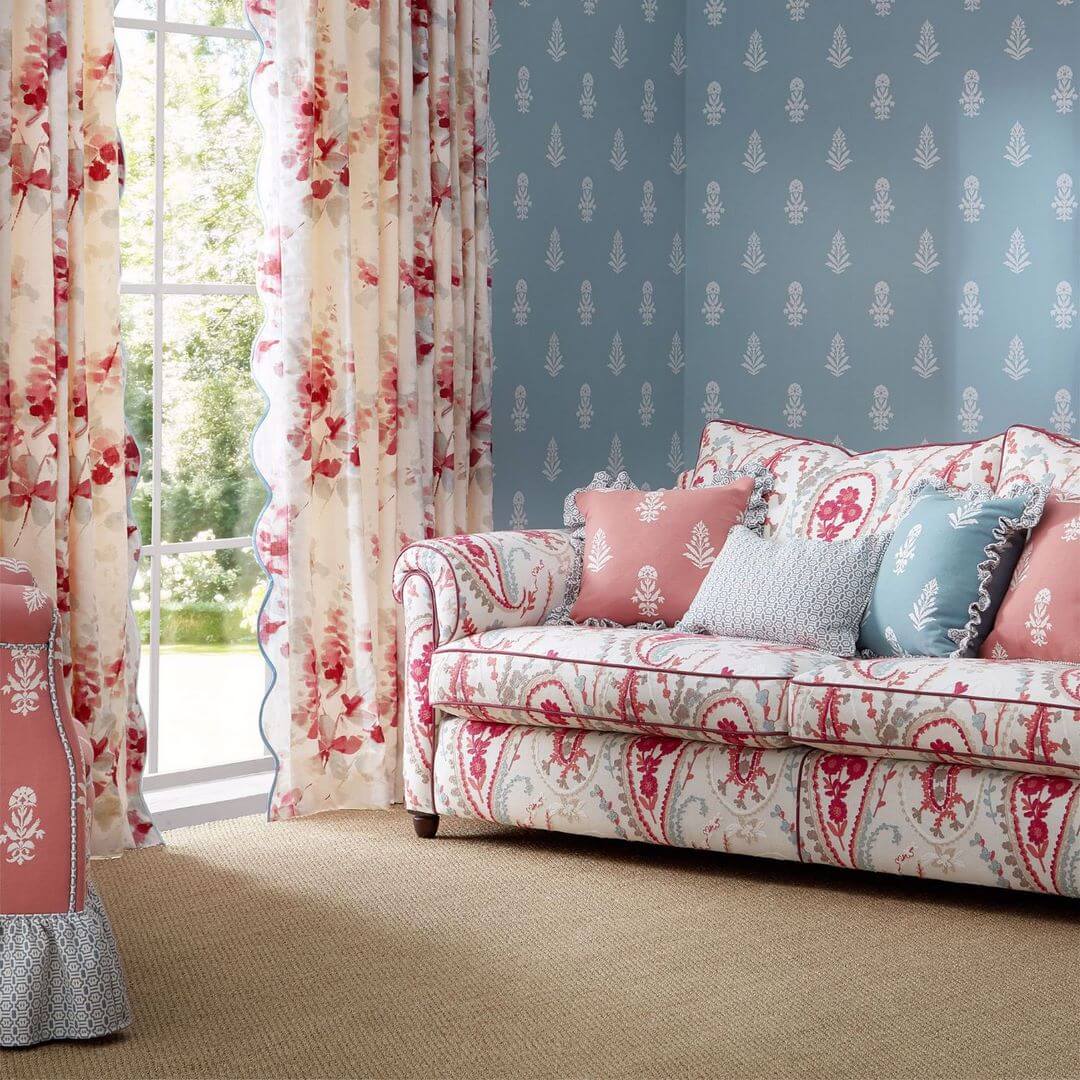 Tapeta stylizowane kwiaty Sanderson 217462 Dabu Curios
