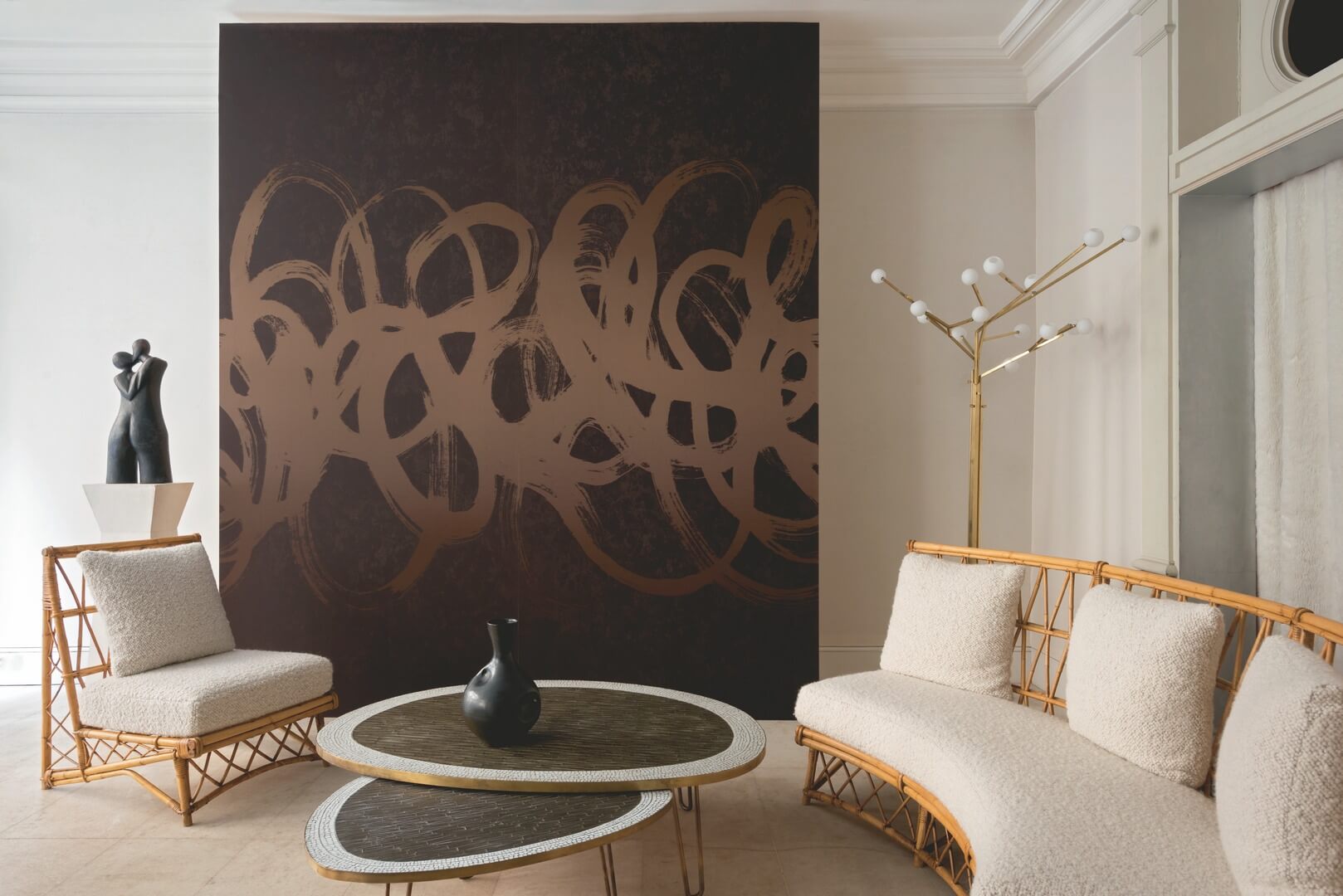 Mural z efektem pociągnięć pędzla Elitis RM102575 Voltige  Mouvements