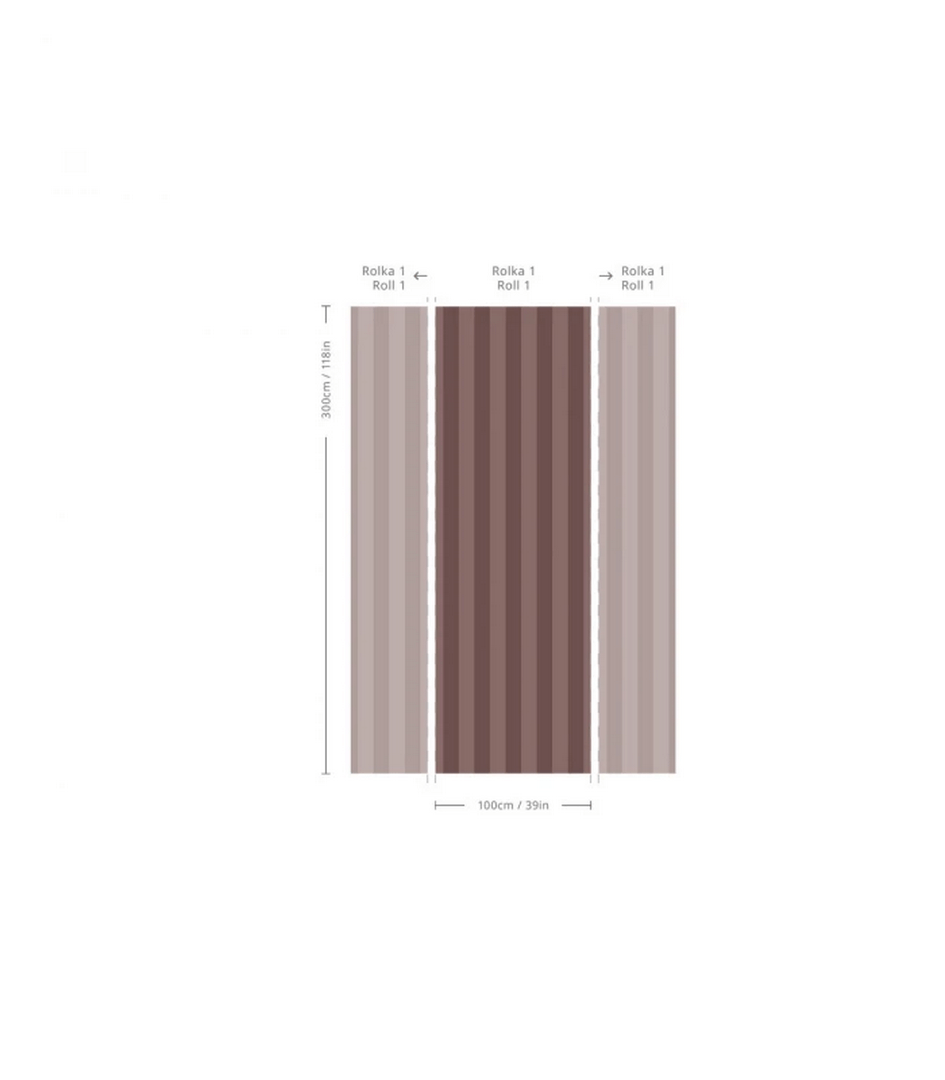 Mural pasy Bold Stripe Cocoa Wallcolors