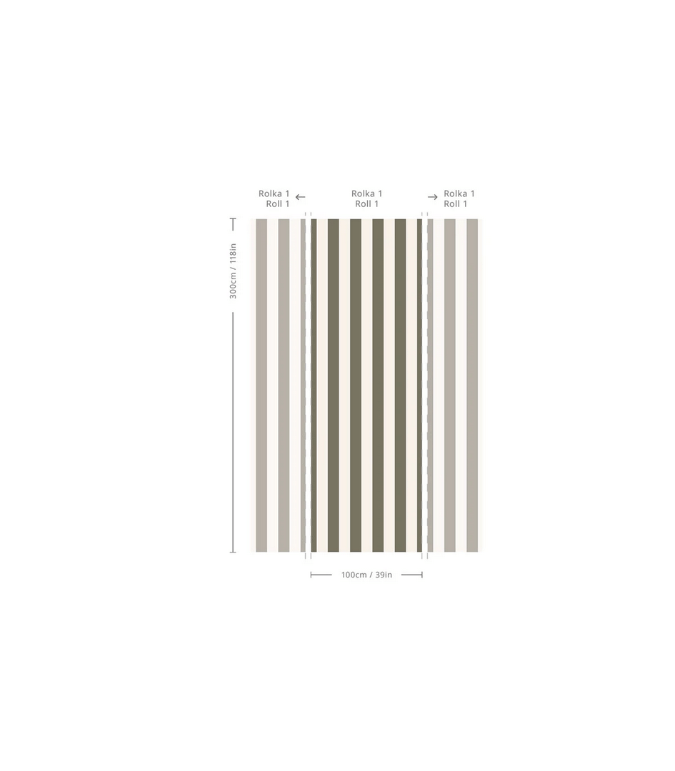 Mural pasy Bold Stripe Moss Wallcolors