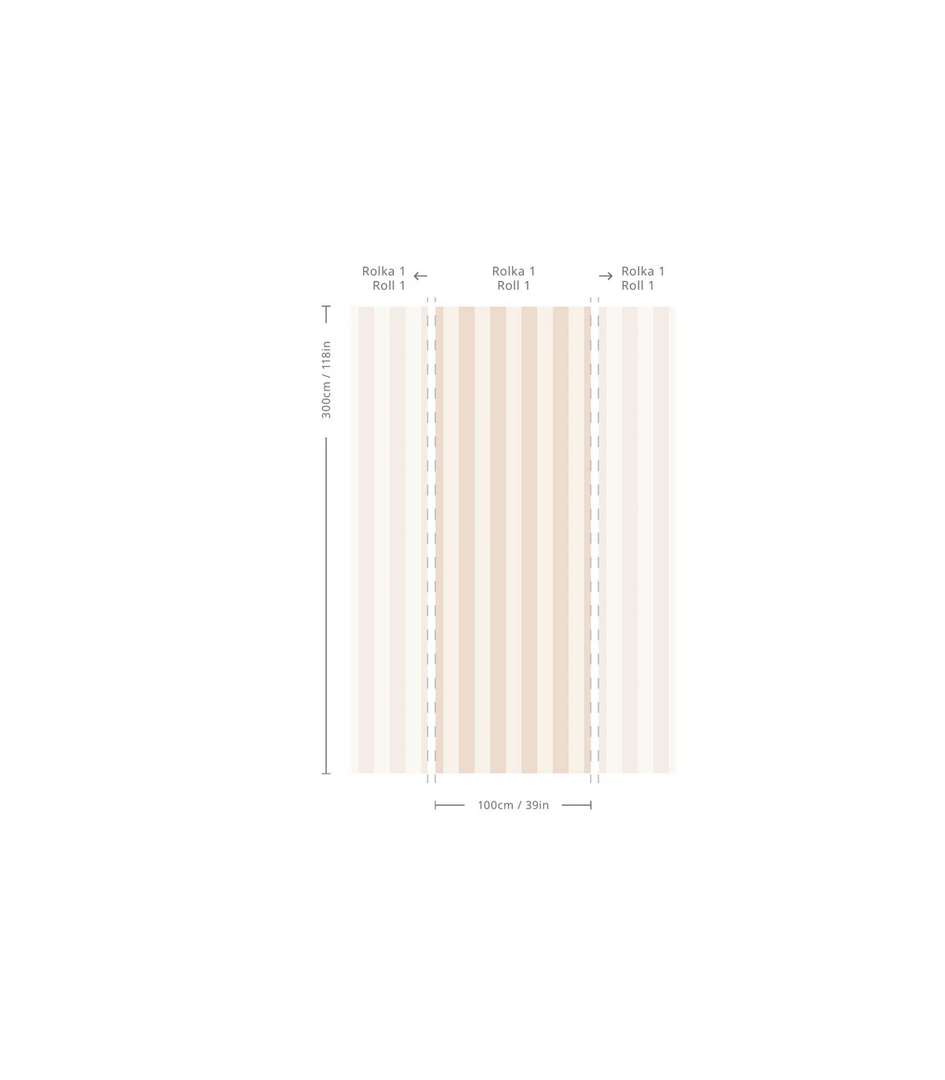 Mural pasy Bold Stripe Sand Wallcolors