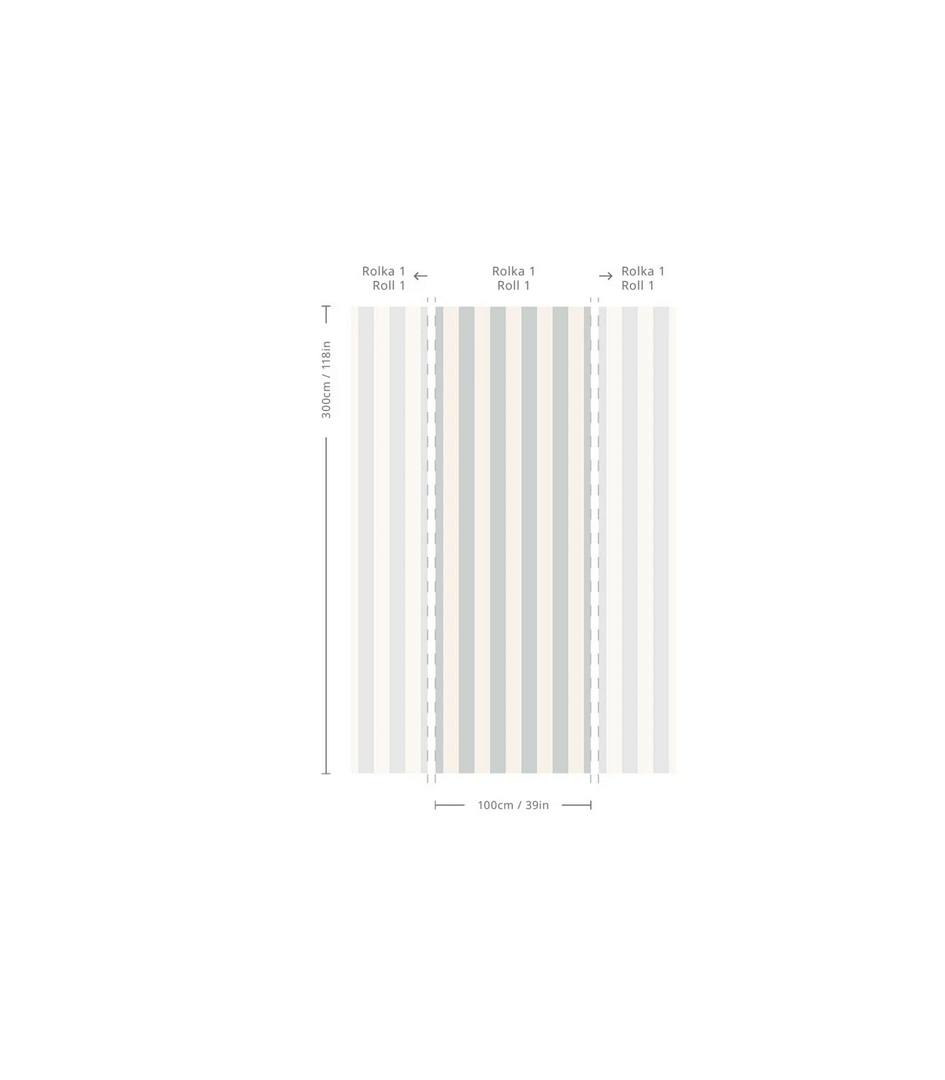 Mural pasy Bold Stripe Storm Wallcolors