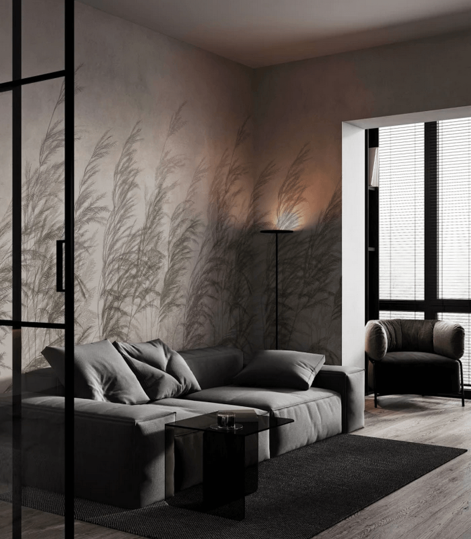 Mural delikatne trawy Cane Beige Wallcolors