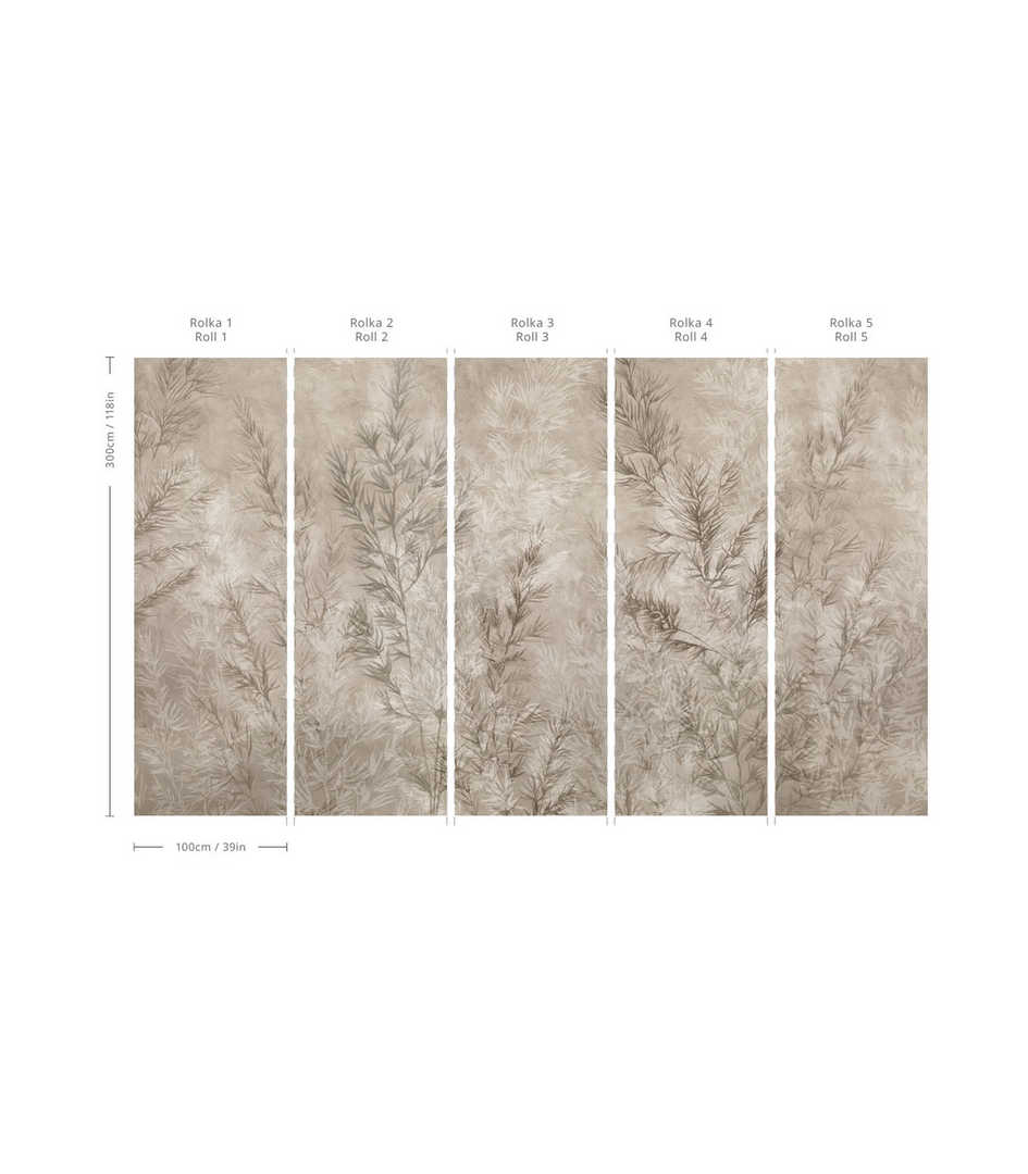 Mural delikatne suche trawy Dry Grass Beige Wallcolors