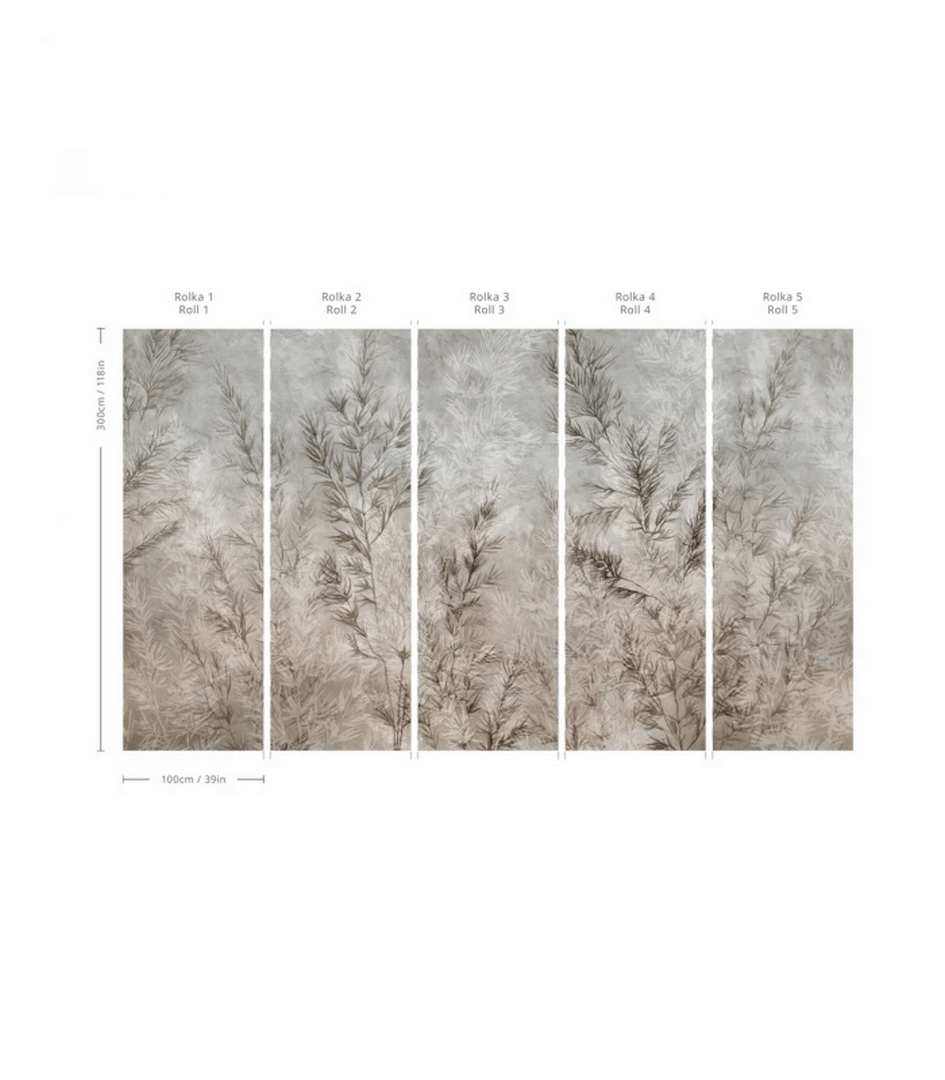 Mural delikatne suche trawy Dry Grass Grey Wallcolors