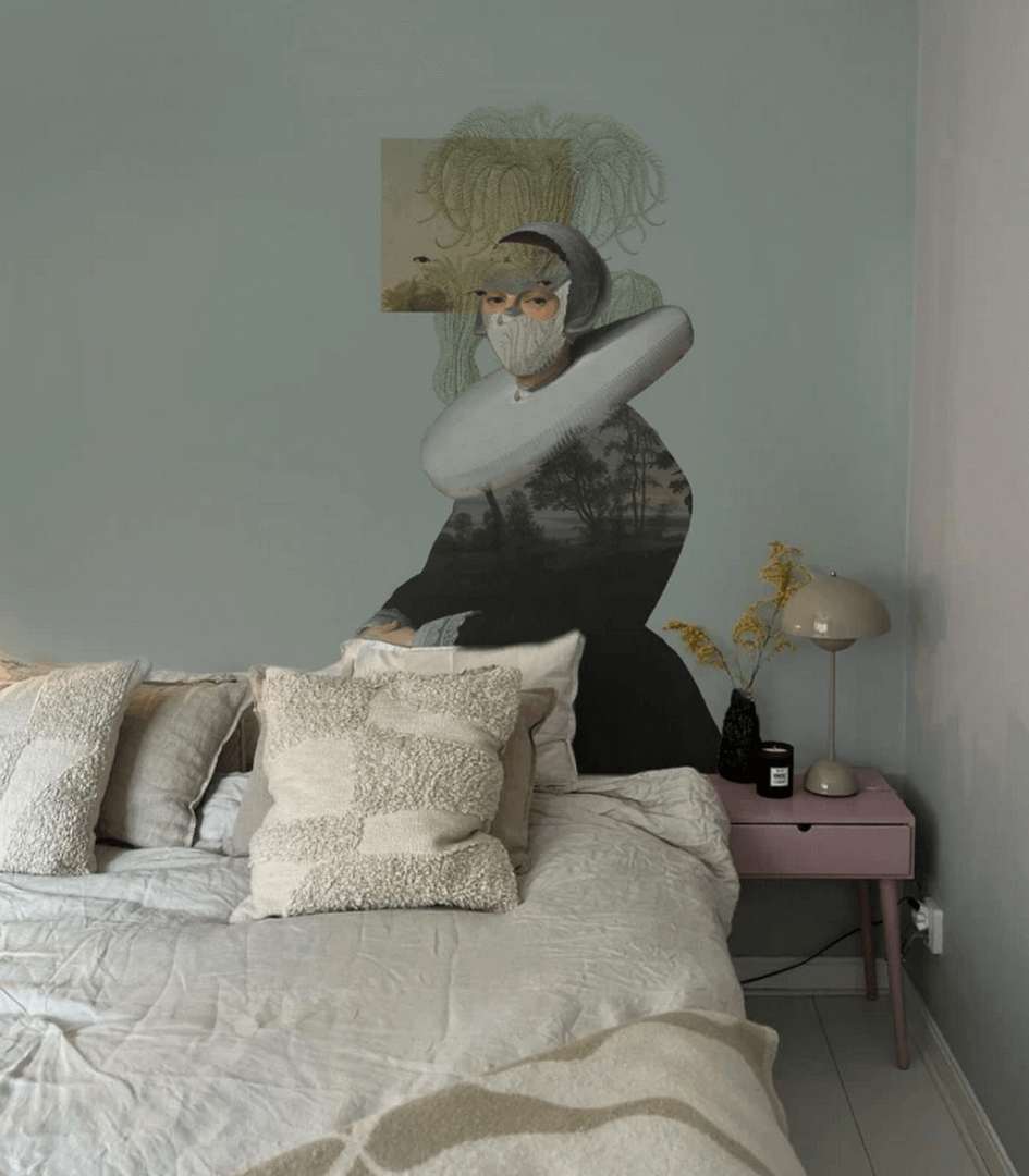 Mural kobieta z krajobrazem Landscape Muse Green Wallcolors