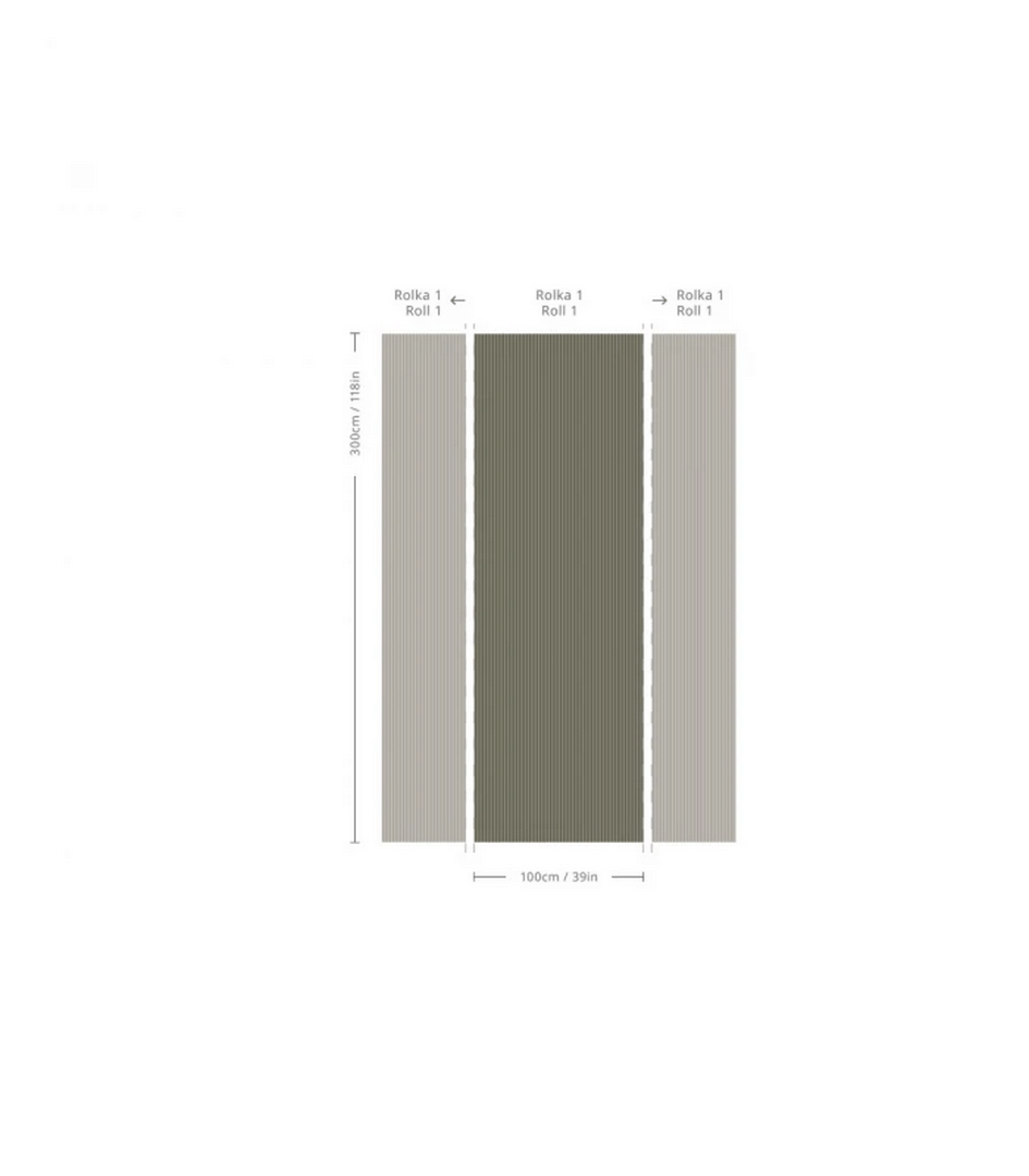 Mural paseczki Stripe Forest Sage Wallcolors