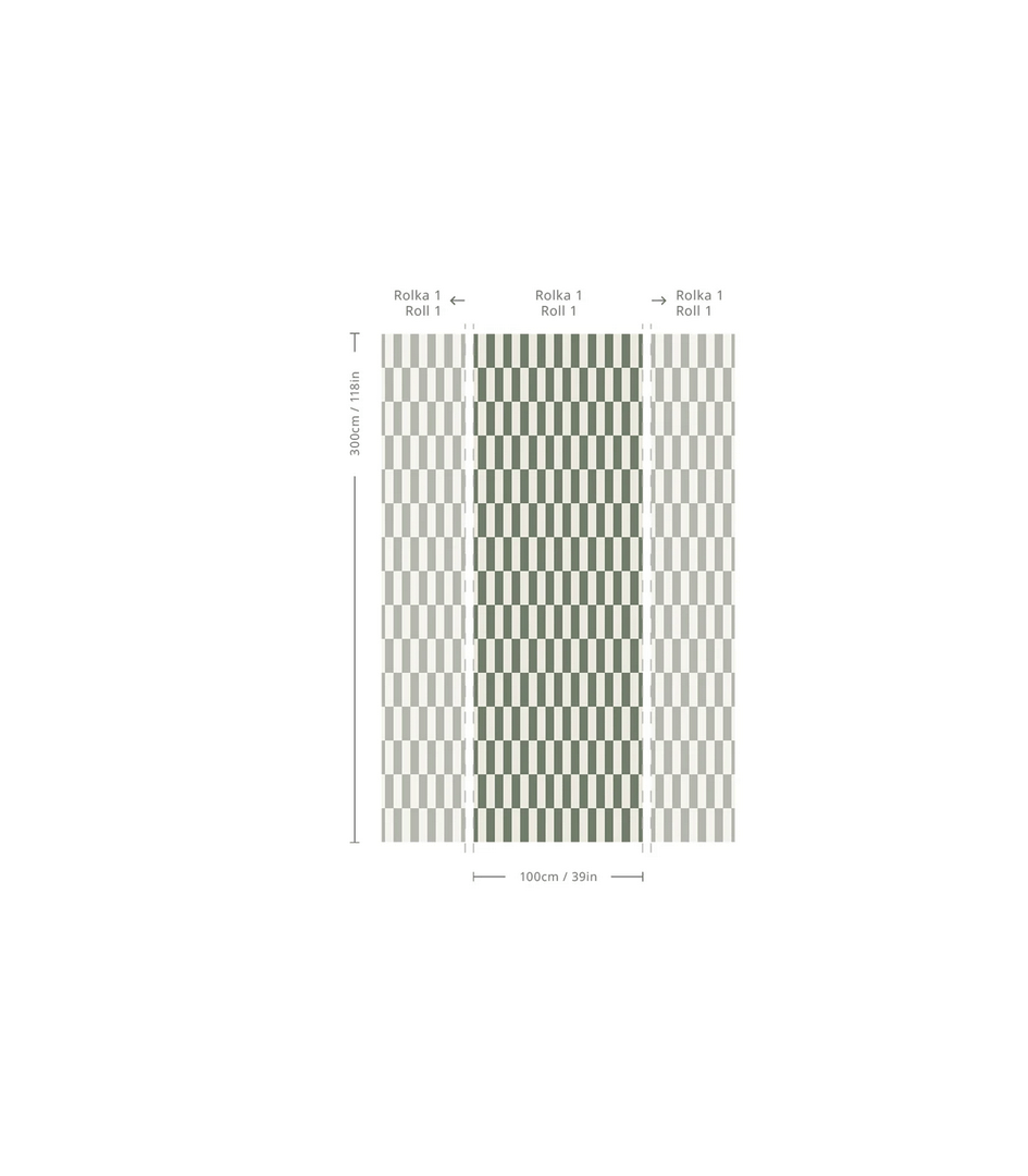 Mural z geometrycznym wzorem Tetris Stripe Greige Wallcolors