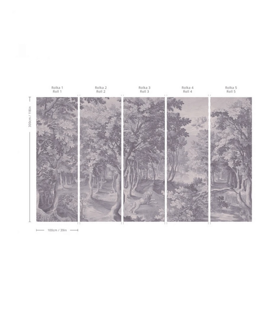 Mural krajobraz drzew Timeless Trees Blue Wallcolors