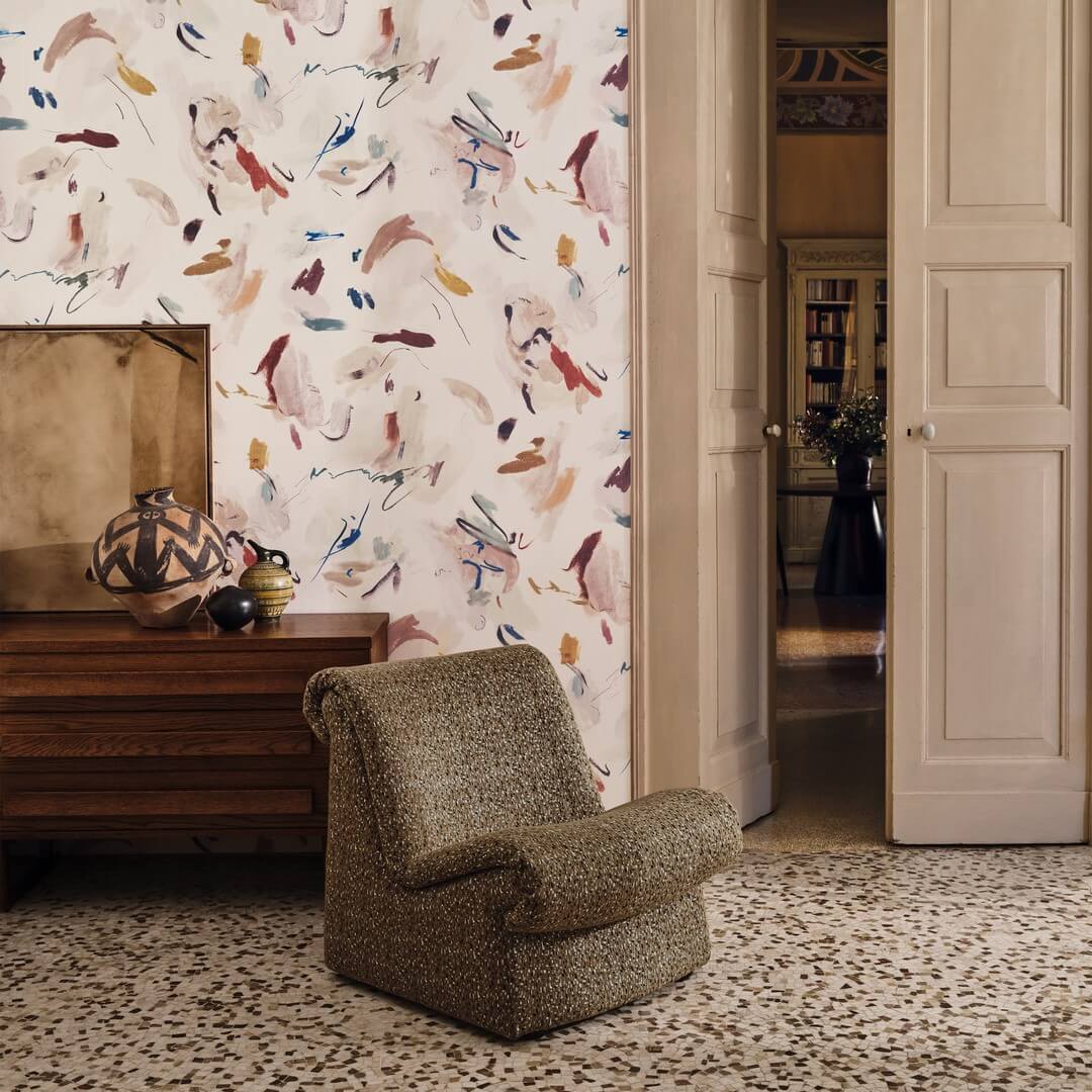 Tkanina strukturalna o efekcie mozaiki Black Edition 9168/01 Tanira Istoria