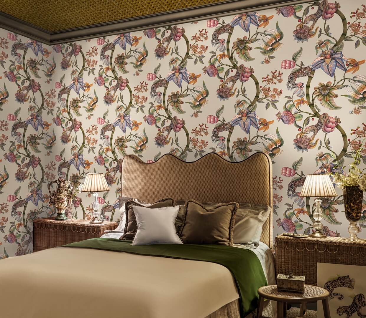 Tapeta lamparty i kwiaty Cole & Son x Ardmore Protea Panthera 129/6021 Baobab