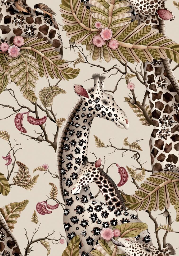 Tapeta królewskie żyrafy Cole & Son x Ardmore Royal Giraffe 129/3012 Baobab