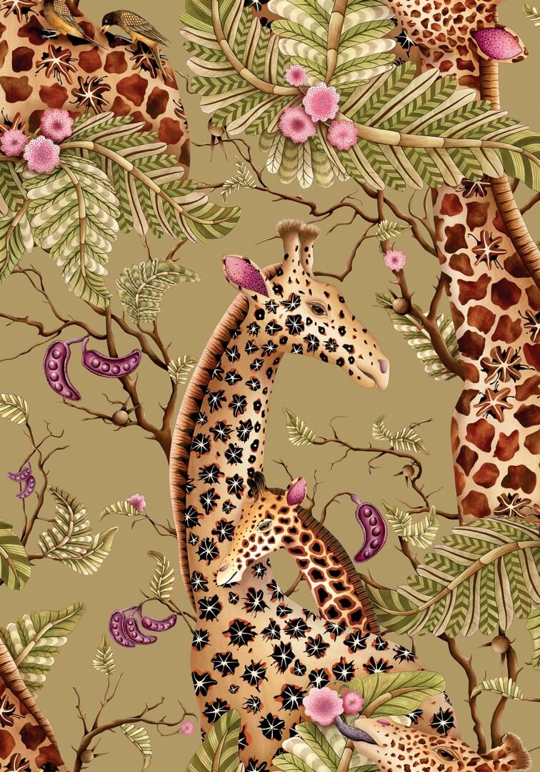 Tapeta królewskie żyrafy Cole & Son x Ardmore Royal Giraffe 129/3013 Baobab