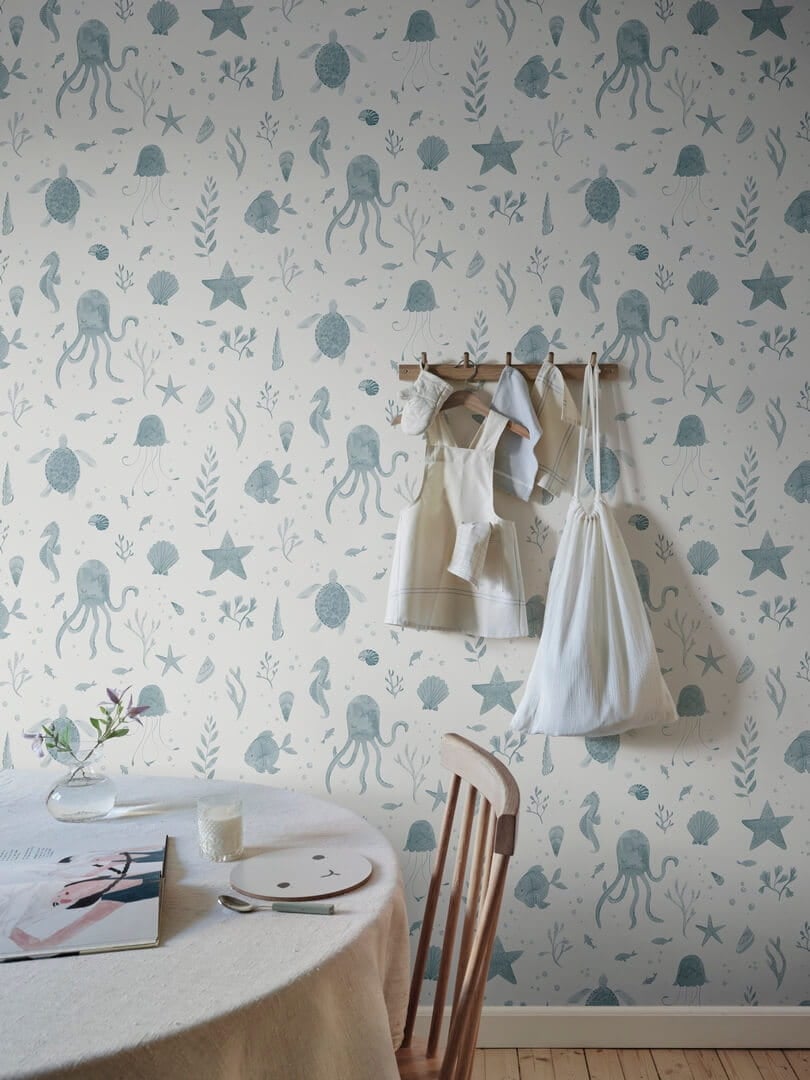 Tapeta podwodne zwierzątka Sandberg 243-36 Della Ocean Blue Familjen