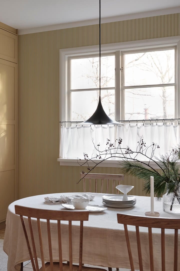 Tapeta paski Sandberg 826-72 Estelle Mustard Familjen