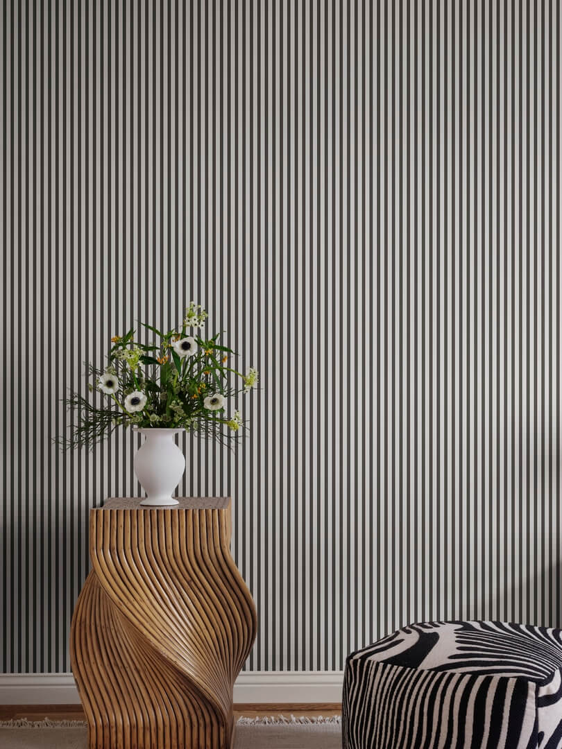 Tapeta paski Sandberg 826-81 Estelle Graphite Familjen