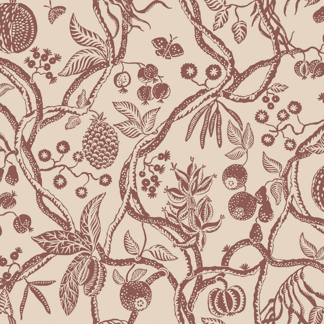 Tapeta roślinne gałęzie Sandberg S10614 Tree of Life Burgundy Familjen