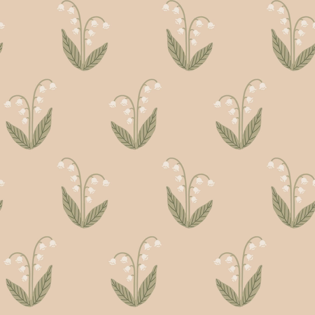 Tapeta kwiaty konwalii Sandberg S10635 Lilly Blush Familjen