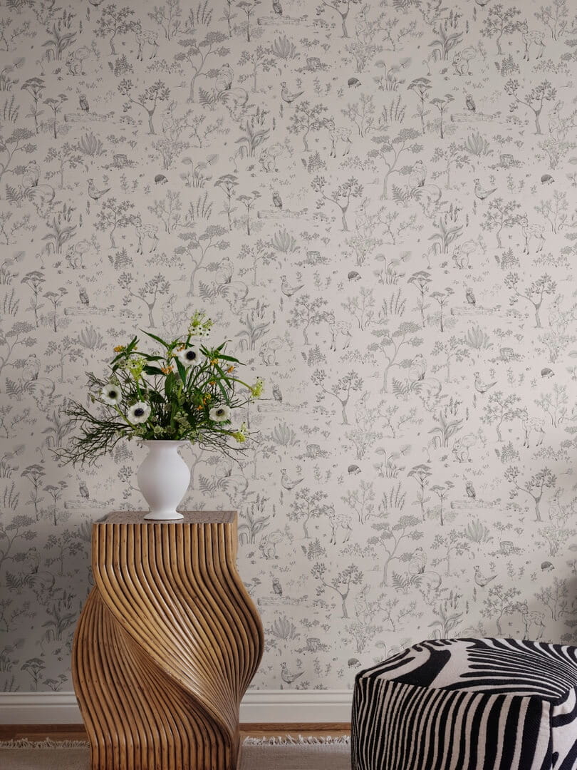 Tapeta leśne zwierzątka Sandberg S10642 Hollie Graphite Familjen
