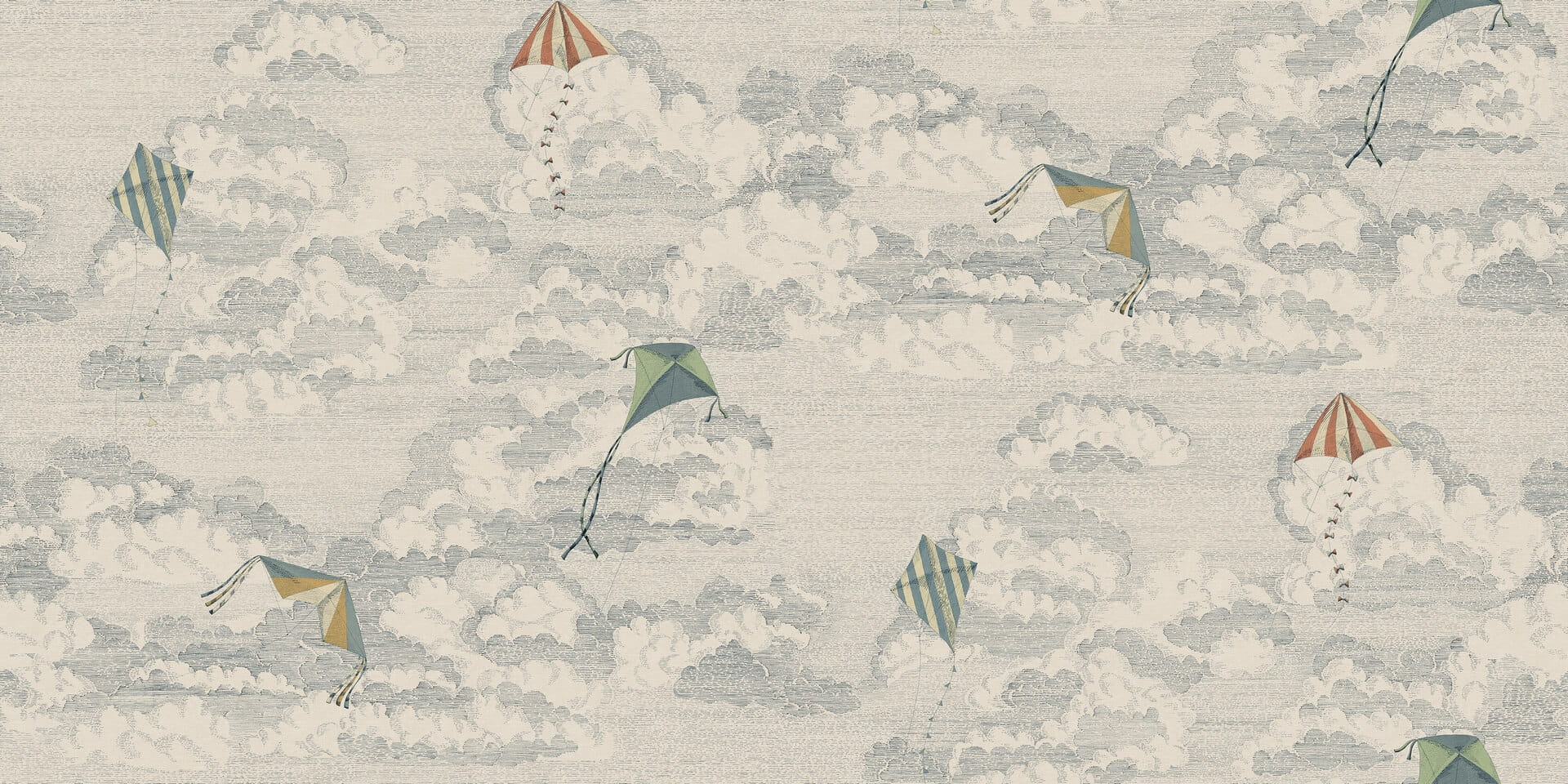 Fototapeta latawce i chmury Sandberg S10644 Bonnie and Kites Blue Familjen