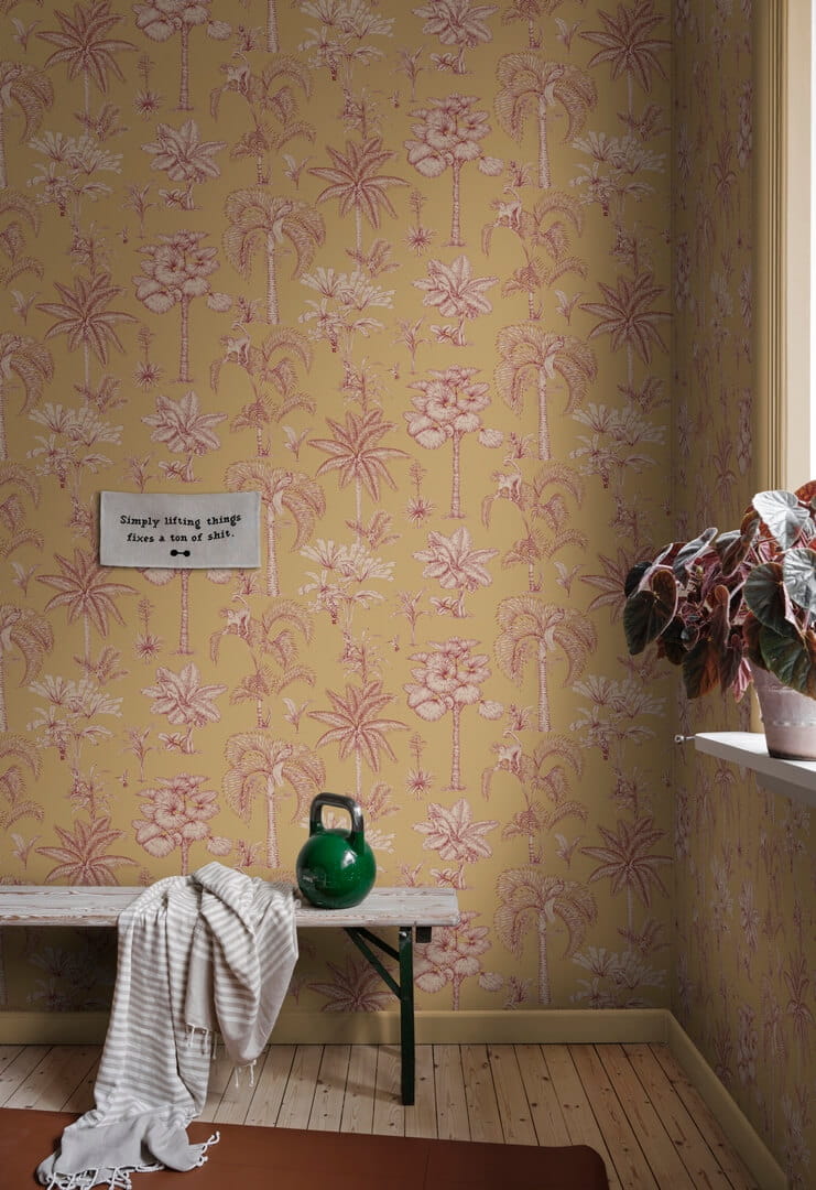 Tapeta dżungla - małpy i palmy Sandberg S10652 Adele Yellow Familjen