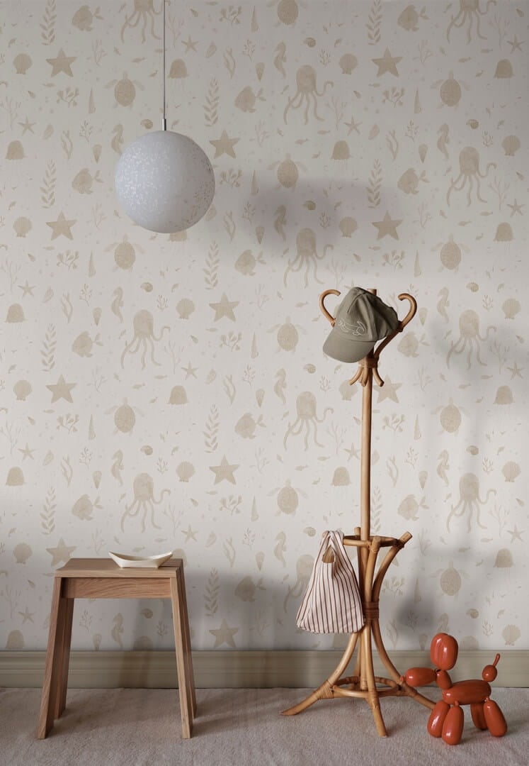 Tapeta podwodne zwierzątka Sandberg S10716 Della Beige Familjen
