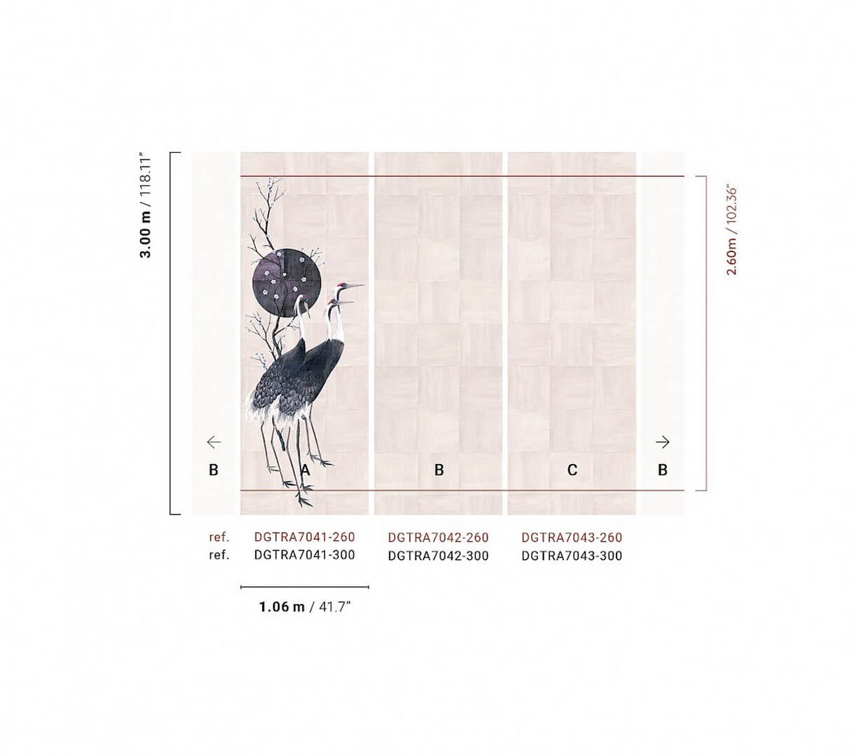 Mural dekoracyjne panele Masureel DGTRA7043 Tsuro Traces