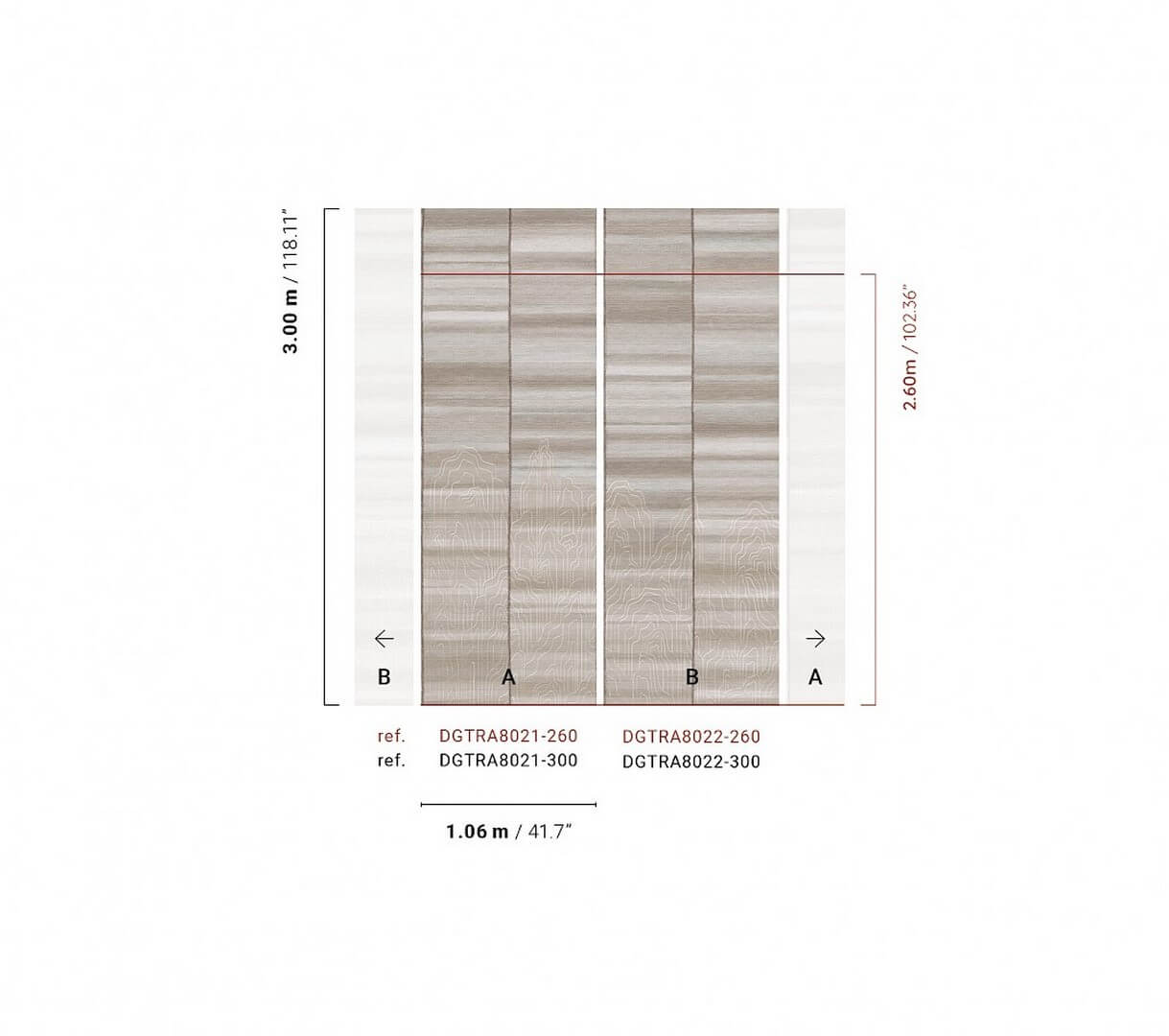 Mural linie górskie Masureel DGTRA8021 Iwa Traces