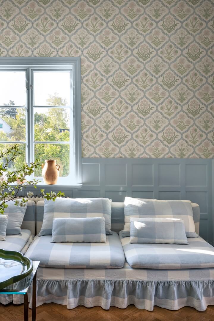 Tapeta kwiatowa kratownica Sandberg S10827 Rosa Pastel Rosa & Friends