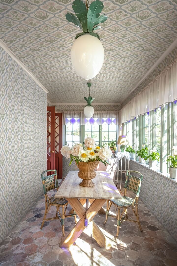 Tapeta kwiatowa kratownica Sandberg S10827 Rosa Pastel Rosa & Friends