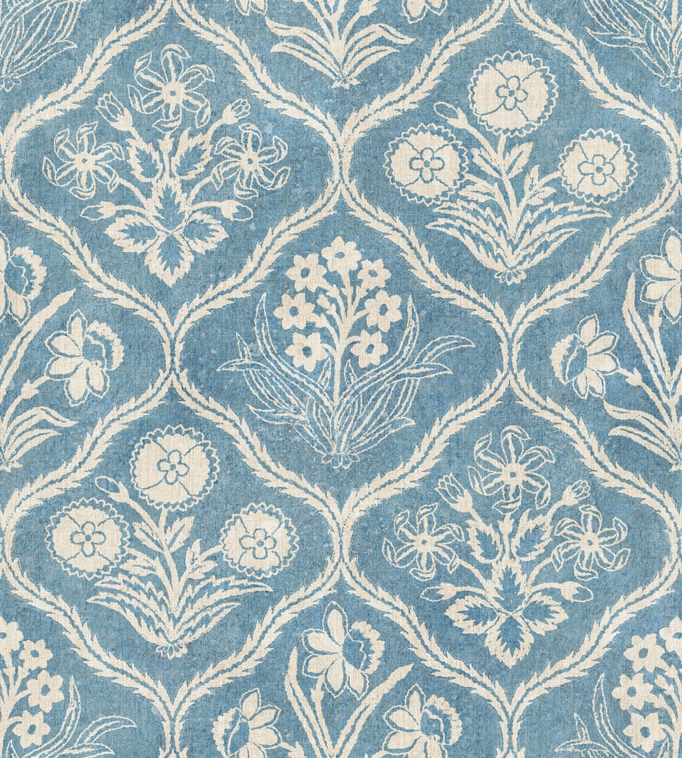 Tapeta kwiatowa kratownica Sandberg S10828 Rosa Blue Rosa & Friends