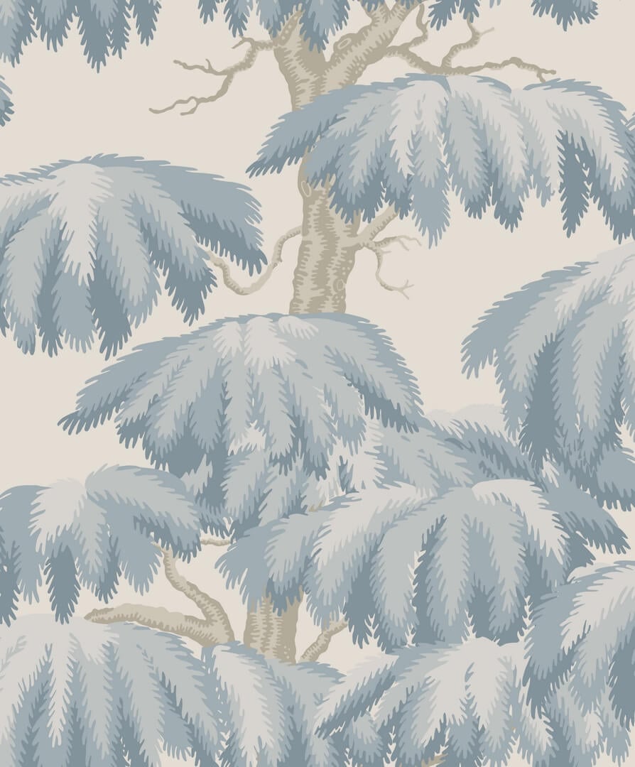 Tapeta drzewa cedrowe Sandberg S10665 Alba Light Blue Villa Como