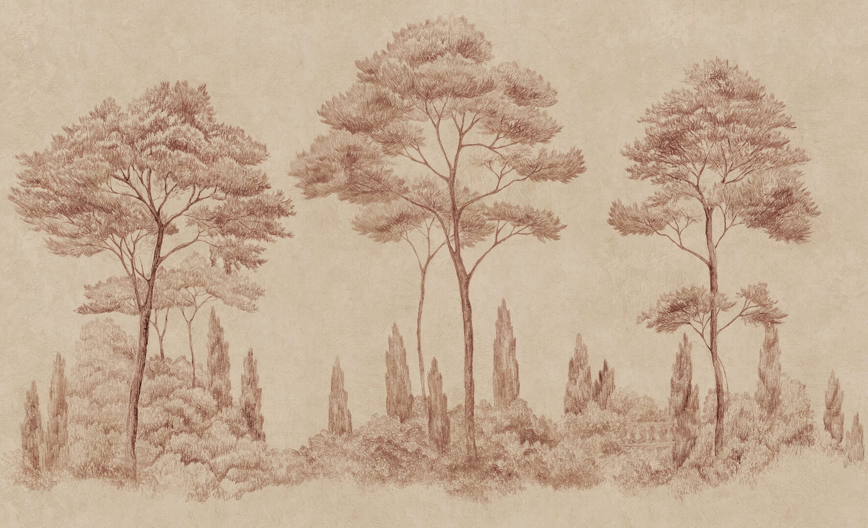 Fototapeta włoski krajobraz z drzewami Sandberg S10696 Andrea Terracotta Villa Como