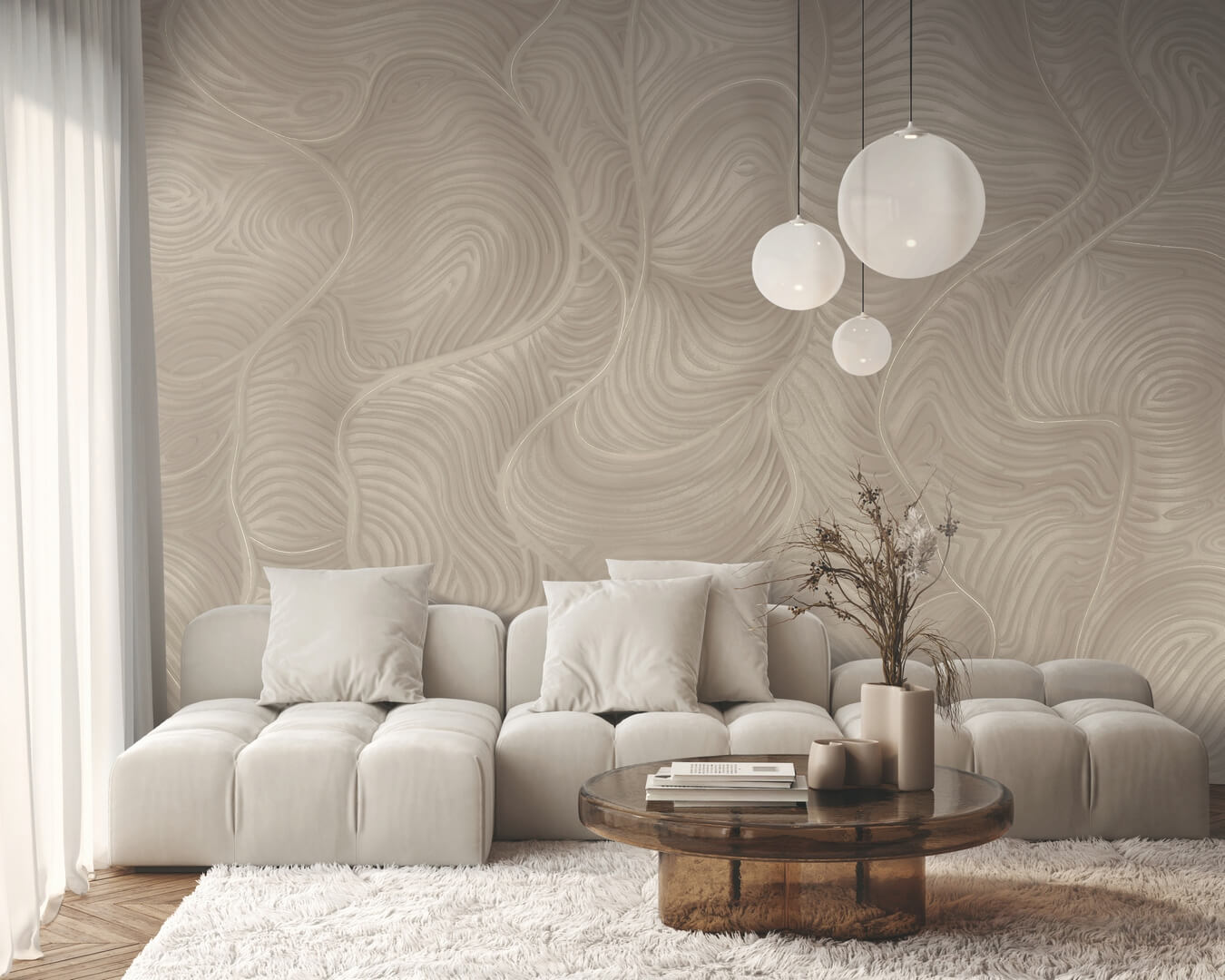 Fototapeta organiczne fale Muance MU16006 Manhattan Muse Ivory