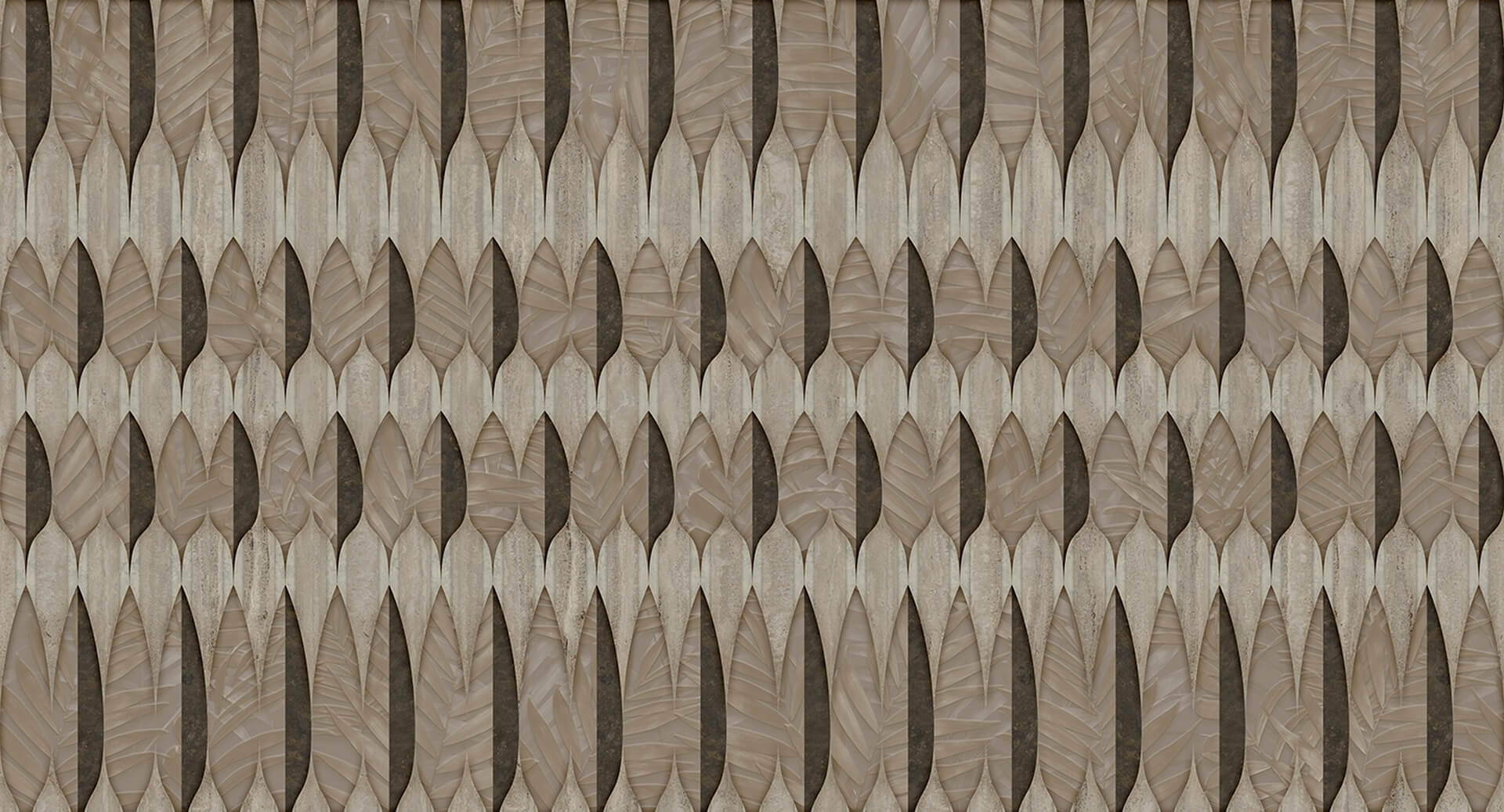 Fototapeta geometryczne liście Muance MU16059 The Heritage Ivory