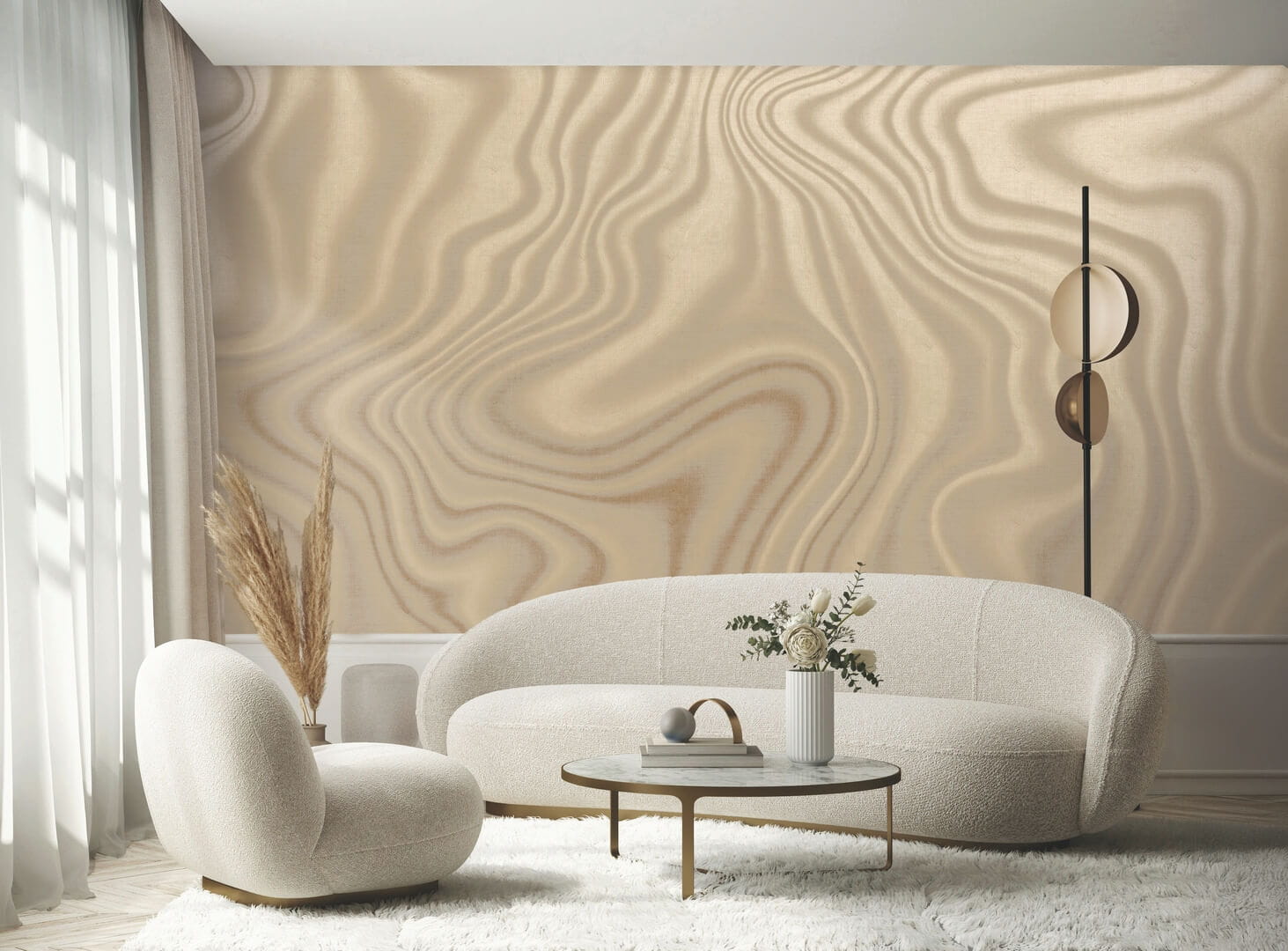 Fototapeta płynne linie z efektem 3D Muance MU16065 Nova Essence Ivory