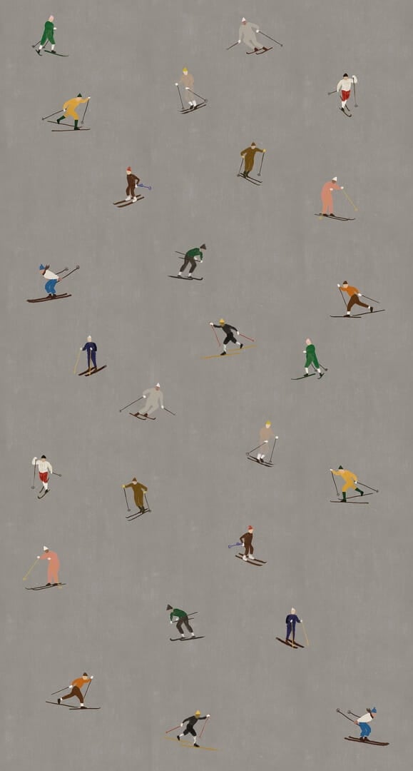 Fototapeta narciarze Rebel Walls R21785 Skiers Night Hot Pops