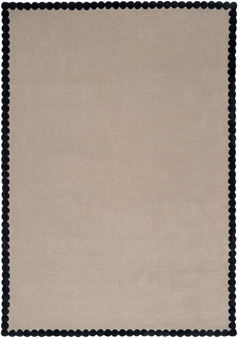 Dywan beżowy z czarnym obramowaniem Carpets & More X Magda Fornal 5010 LAILA BEIGE BLACK Classics