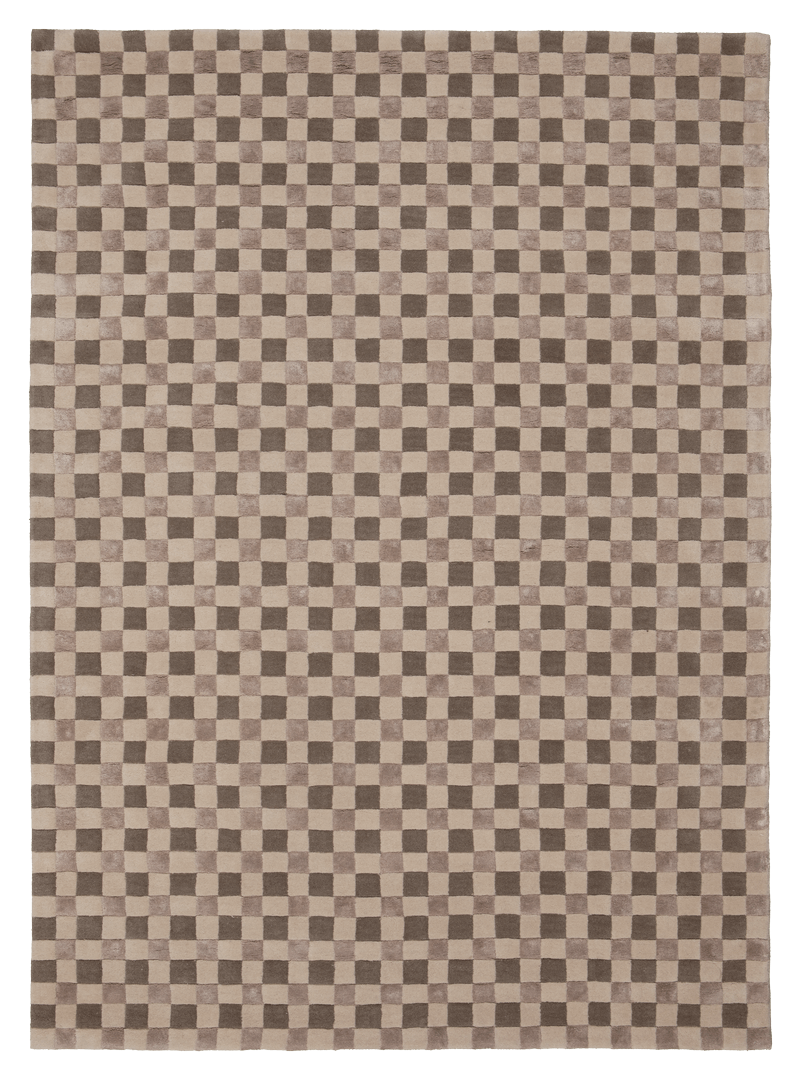 Dywan szachownica Carpets & More X Magda Fornal 5017 FLICKER BEIGE LIGHT GREY Classics
