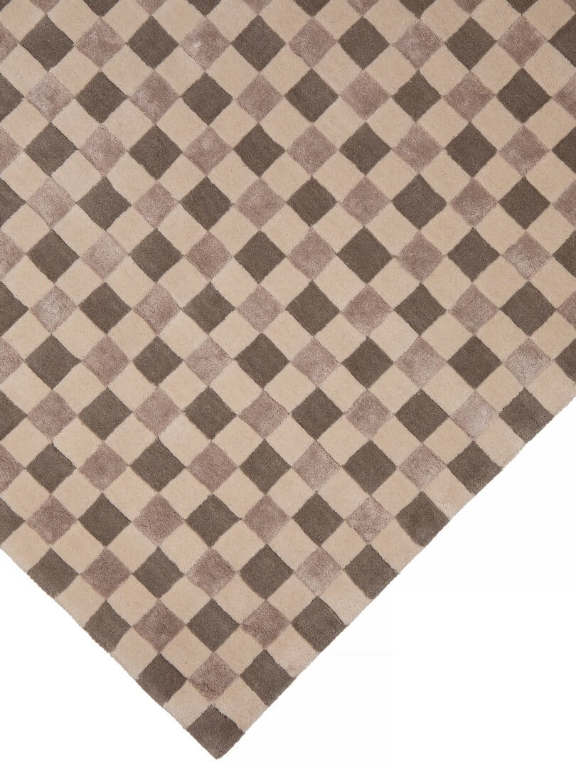 Dywan szachownica Carpets & More X Magda Fornal 5017 FLICKER BEIGE LIGHT GREY Classics