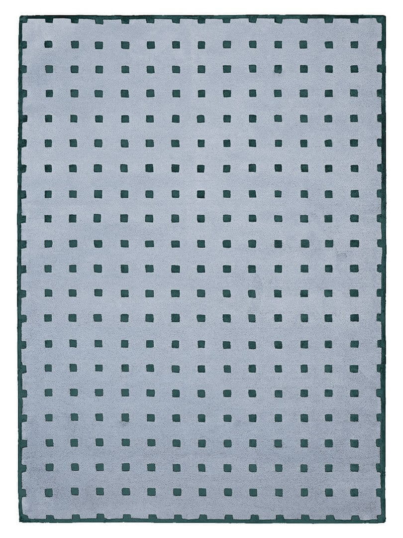 Dywan nowoczesny w kwadraty Carpets & More X Magda Fornal 5021 DELTA GREY BLUE Classics