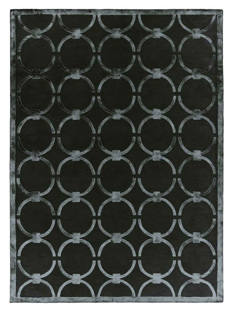 Dywan z geometrycznym wzorem Carpets & More X Magda Fornal 5037 GLAM GREY BLUE Classics