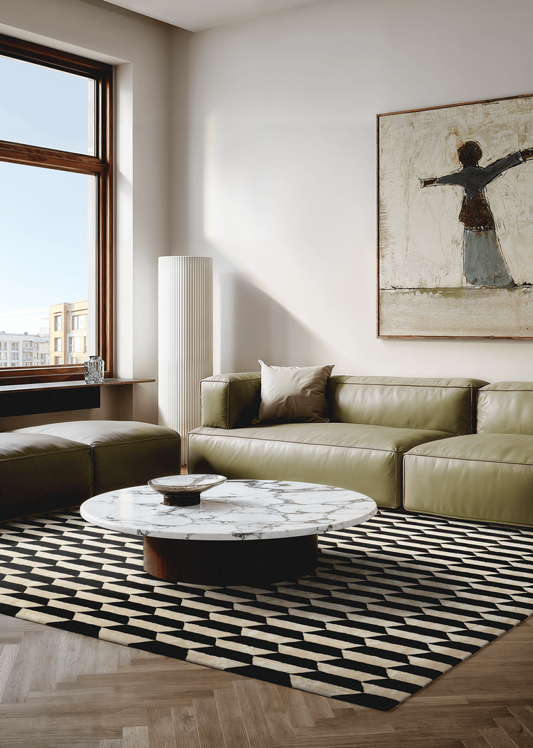 Dywan geometryczny Carpets & More X Magda Fornal 5041 NOBLE CREAM BLACK Classics
